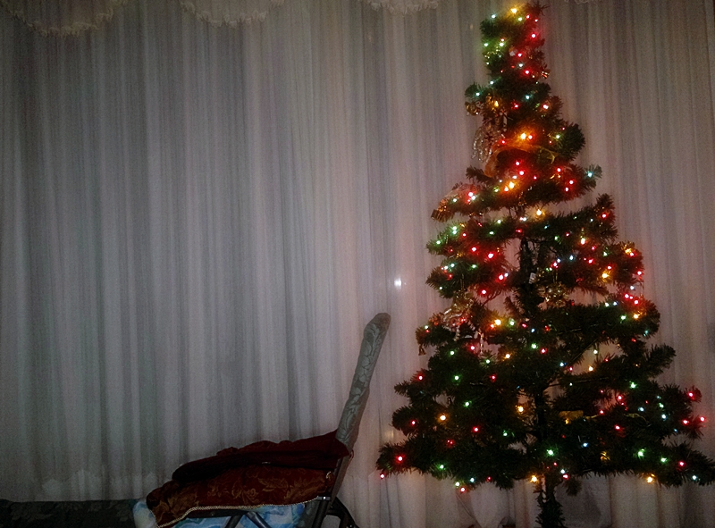 Our Chritmas tree and santa sitting place :)